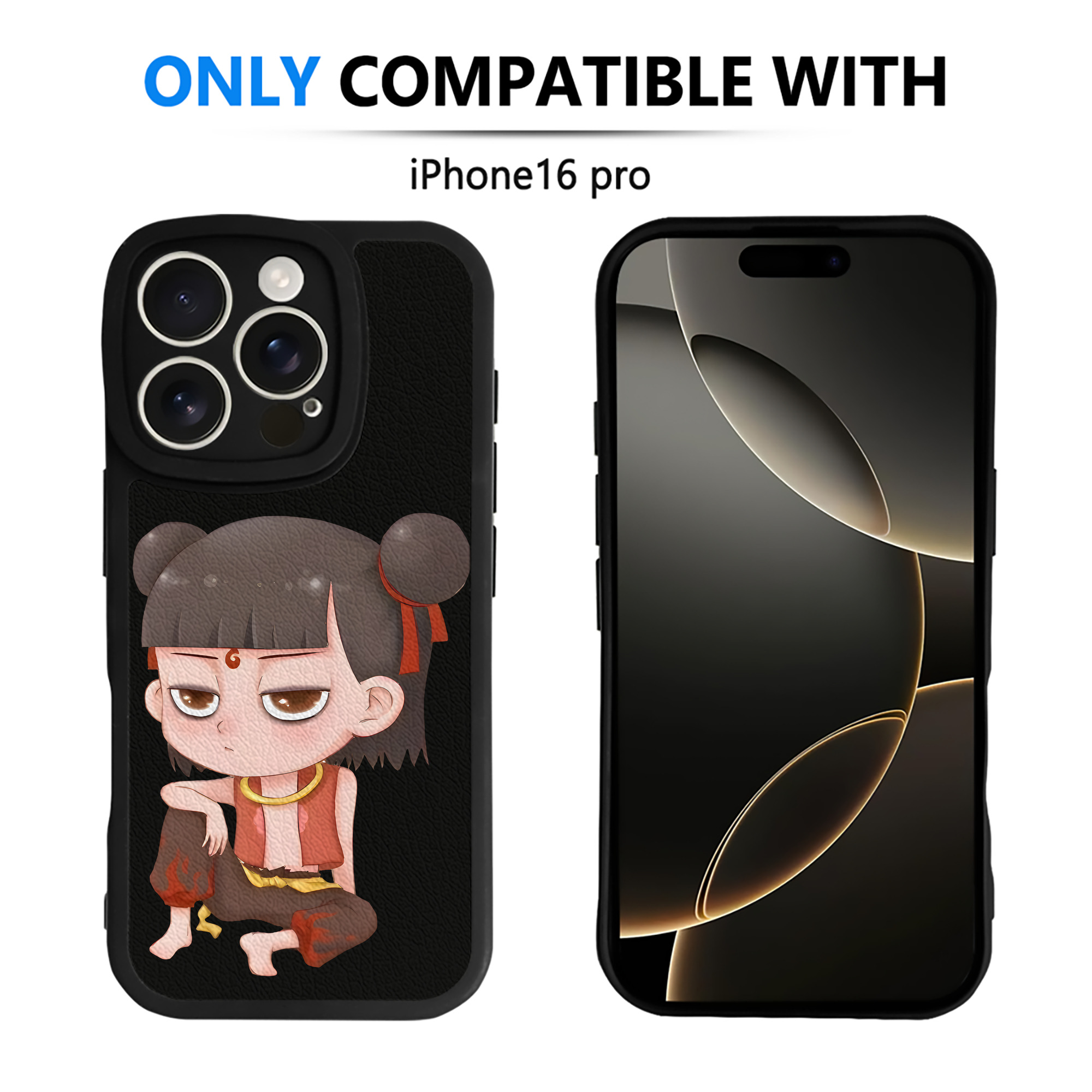 （画像用） Ne Zha 2 ナタ 魔童の大暴れ 【iPhone 16シリーズ対応】シリコンスマホケース（レザー調） 材質：シリコン